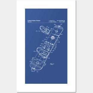 Snowboard Patent - Snowboarding Art - Blueprint Posters and Art